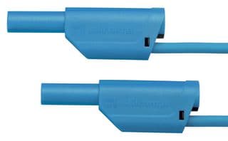 VSFK 6000 / 2.5 / 50 / BL - SCHUTZINGER - VSFK 6000 / 2.5 / 50 / BL - Banana Test Lead, 4mm Stackable Banana Plug, Shrouded, 4mm Stackable Banana Plug, Shrouded