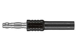 BRST 7922 NI / SW - SCHUTZINGER - BRST 7922 NI / SW - Banana Test Connector, Plug, Cable Mount, 16 A, 60 VDC, Nickel Plated Contacts, Black