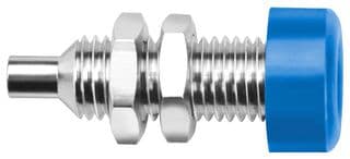 BU 403 NI / BL - SCHUTZINGER - BU 403 NI / BL - Banana Test Connector, Jack, Panel Mount, 32 A, 70 VDC, Nickel Plated Contacts, Blue