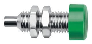 BU 403 NI / GN - SCHUTZINGER - BU 403 NI / GN - Banana Test Connector, Jack, Panel Mount, 32 A, 70 VDC, Nickel Plated Contacts, Green