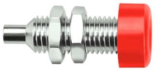 BU 403 NI / RT - SCHUTZINGER - BU 403 NI / RT - Banana Test Connector, Jack, Panel Mount, 32 A, 70 VDC, Nickel Plated Contacts, Red