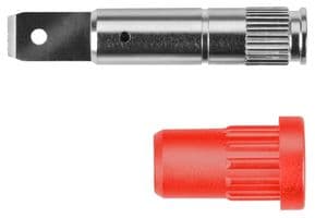EPB 6792 NI / FST 4.8X0.8 / RT - SCHUTZINGER - EPB 6792 NI / FST 4.8X0.8 / RT - Banana Test Connector, Jack, Panel Mount, 24 A, 70 VDC, Nickel Plated Contacts, Red