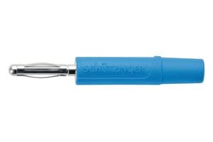 FK 02 L NI / BL - SCHUTZINGER - FK 02 L NI / BL - Banana Test Connector, Plug, Cable Mount, 10 A, 70 VDC, Nickel Plated Contacts, Blue