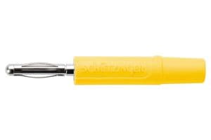 FK 02 L NI / GE - SCHUTZINGER - FK 02 L NI / GE - Banana Test Connector, Plug, Cable Mount, 10 A, 70 VDC, Nickel Plated Contacts, Yellow