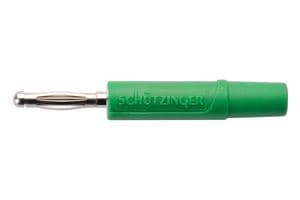 FK 02 L NI / GN - SCHUTZINGER - FK 02 L NI / GN - Banana Test Connector, Plug, Cable Mount, 10 A, 70 VDC, Nickel Plated Contacts, Green