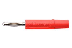 FK 02 L NI / RT - SCHUTZINGER - FK 02 L NI / RT - Banana Test Connector, 2mm, Plug, Cable Mount, 10 A, 70 VDC, Nickel Plated Contacts, Red