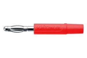 FK 04 L NI / RT - SCHUTZINGER - FK 04 L NI / RT - Banana Test Connector, Plug, Cable Mount, 12 A, 70 VDC, Nickel Plated Contacts, Red