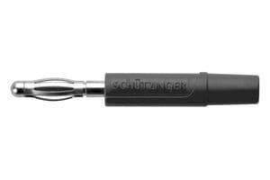 FK 04 L NI / SW - SCHUTZINGER - FK 04 L NI / SW - Banana Test Connector, Plug, Cable Mount, 12 A, 70 VDC, Nickel Plated Contacts, Black
