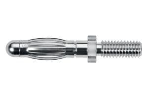 FK 1210 NI - SCHUTZINGER - FK 1210 NI - Banana Test Connector, Plug, Panel Mount, 32 A, 70 VDC, Nickel Plated Contacts