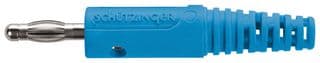 FK 8 L NI / BL - SCHUTZINGER - FK 8 L NI / BL - Banana Test Connector, Plug, Cable Mount, 32 A, 70 VDC, Nickel Plated Contacts, Blue