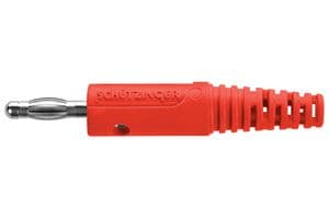 FK 8 L NI / RT - SCHUTZINGER - FK 8 L NI / RT - Banana Test Connector, Plug, Cable Mount, 32 A, 70 VDC, Nickel Plated Contacts, Red