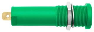 HSEB 3125 L AU / GN - SCHUTZINGER - HSEB 3125 L AU / GN - Banana Test Connector, Jack, Panel Mount, 16 A, 1 kV, Gold Plated Contacts, Green