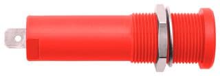 HSEB 3125 L NI / RT - SCHUTZINGER - HSEB 3125 L NI / RT - Banana Test Connector, Jack, Panel Mount, 16 A, 1 kV, Nickel Plated Contacts, Red