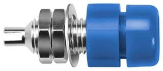 IBU 401 NI / BL - SCHUTZINGER - IBU 401 NI / BL - Banana Test Connector, Jack, Panel Mount, 32 A, 60 VDC, Nickel Plated Contacts, Blue
