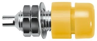 IBU 401 NI / GE - SCHUTZINGER - IBU 401 NI / GE - Banana Test Connector, Jack, Panel Mount, 32 A, 60 VDC, Nickel Plated Contacts, Yellow