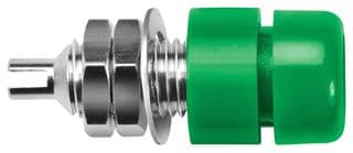 IBU 401 NI / GN - SCHUTZINGER - IBU 401 NI / GN - Banana Test Connector, Jack, Panel Mount, 32 A, 60 VDC, Nickel Plated Contacts, Green