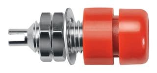 IBU 401 NI / RT - SCHUTZINGER - IBU 401 NI / RT - Banana Test Connector, Jack, Panel Mount, 32 A, 60 VDC, Nickel Plated Contacts, Red