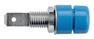 IBU 5568 NI / BL - SCHUTZINGER - IBU 5568 NI / BL - Banana Test Connector, Jack, Panel Mount, 32 A, 70 VDC, Nickel Plated Contacts, Blue