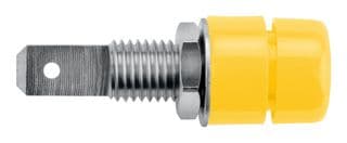 IBU 5568 NI / GE - SCHUTZINGER - IBU 5568 NI / GE - Banana Test Connector, Jack, Panel Mount, 32 A, 70 VDC, Nickel Plated Contacts, Yellow