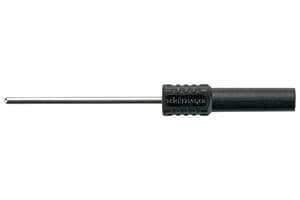 LB 4-2 S NI / 40 / SW - SCHUTZINGER - LB 4-2 S NI / 40 / SW - Banana Test Connector, Jack, Cable Mount, 20 A, 1 kV, Nickel Plated Contacts, Black