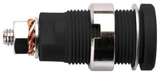 SEB 6445 NI / SW - SCHUTZINGER - SEB 6445 NI / SW - Banana Test Connector, Jack, Panel Mount, 32 A, 1 kV, Nickel Plated Contacts, Black
