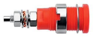 SEB 6446 NI / RT - SCHUTZINGER - SEB 6446 NI / RT - Banana Test Connector, Jack, Panel Mount, 32 A, 1 kV, Nickel Plated Contacts, Red