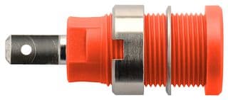 SEB 6450 NI / RT - SCHUTZINGER - SEB 6450 NI / RT - Banana Test Connector, Jack, Panel Mount, 24 A, 1 kV, Nickel Plated Contacts, Red