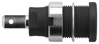 SEB 6450 NI / SW - SCHUTZINGER - SEB 6450 NI / SW - Banana Test Connector, Jack, Panel Mount, 24 A, 1 kV, Nickel Plated Contacts, Black