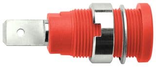 SEB 6452 NI / RT - SCHUTZINGER - SEB 6452 NI / RT - Banana Test Connector, Jack, Panel Mount, 32 A, 1 kV, Nickel Plated Contacts, Red