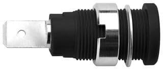 SEB 6452 NI / SW - SCHUTZINGER - SEB 6452 NI / SW - Banana Test Connector, Jack, Panel Mount, 32 A, 1 kV, Nickel Plated Contacts, Black