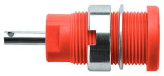 SEB 6525 NI / RT - SCHUTZINGER - SEB 6525 NI / RT - Banana Test Connector, Jack, Panel Mount, 10 A, 1 kV, Nickel Plated Contacts, Red