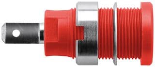 SEB 7077 NI / RT - SCHUTZINGER - SEB 7077 NI / RT - Banana Test Connector, Jack, Panel Mount, 24 A, 1 kV, Nickel Plated Contacts, Red