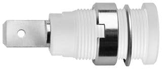 SEB 7080 NI / WS - SCHUTZINGER - SEB 7080 NI / WS - Banana Test Connector, Jack, Panel Mount, 24 A, 1 kV, Nickel Plated Contacts, White
