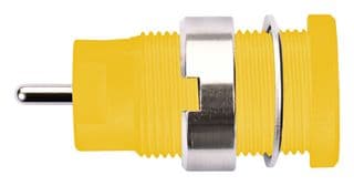 SEB 8632 NI / GE - SCHUTZINGER - SEB 8632 NI / GE - Banana Test Connector, Jack, Panel Mount, 24 A, 1 kV, Nickel Plated Contacts, Yellow