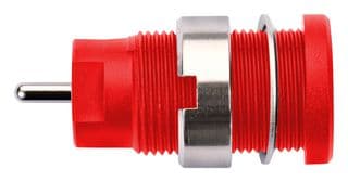 SEB 8632 NI / RT - SCHUTZINGER - SEB 8632 NI / RT - Banana Test Connector, Jack, Panel Mount, 24 A, 1 kV, Nickel Plated Contacts, Red