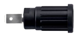 SEPB 7089 NI / SW - SCHUTZINGER - SEPB 7089 NI / SW - Banana Test Connector, Jack, Panel Mount, 24 A, 1 kV, Nickel Plated Contacts, Black