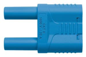 SKURZ 6100 / 19-4 IG 2MB NI / BL - SCHUTZINGER - SKURZ 6100 / 19-4 IG 2MB NI / BL - Banana Test Connector, Plug, Cable Mount, 32 A, 1 kV, Nickel Plated Contacts, Blue