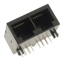 43223-6122 - MOLEX - 43223-6122 - Modular Connector, Modular Jack, 1 x 2 (Ganged), 6P4C, Cat3, Through Hole Mount