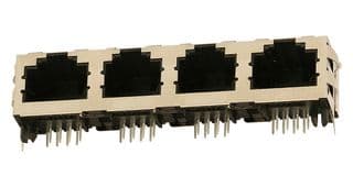 44248-0086 - MOLEX - 44248-0086 - Modular Connector, RJ45 Jack, 1 x 4 (Ganged), 8P8C, Cat3, Through Hole Mount