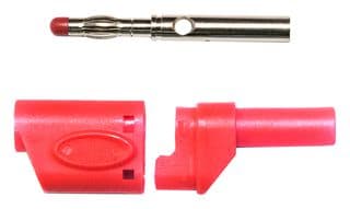 BU-3110410-2 - MUELLER ELECTRIC - BU-3110410-2 - Banana Test Connector, Plug, Cable Mount, 45 A, 600 V, Nickel Plated Contacts, Red