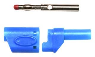 BU-3110410-6 - MUELLER ELECTRIC - BU-3110410-6 - Banana Test Connector, Plug, Cable Mount, 45 A, 600 V, Nickel Plated Contacts, Blue