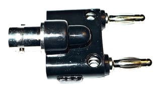 BU-00260 - MUELLER ELECTRIC - BU-00260 - Test Accessory, BNC Female To Double Banana Plug Adapter, Oscilloscopes & Signal Generators