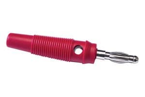 BU-32616-2 - MUELLER ELECTRIC - BU-32616-2 - Banana Test Connector, Plug, Cable Mount, 24 A, 60 VDC, Nickel Plated Contacts, Red