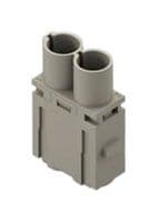 CX027M - ILME - CX027M - Heavy Duty Connector, MIXO, Insert, 2 Contacts, Plug, Crimp Pin - Contacts Not Supplied