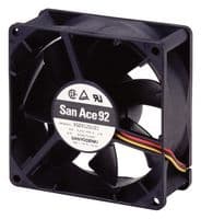 9G0912G1011 - SANYO DENKI - 9G0912G1011 - DC Axial Fan, 12 V, Square, 92 mm, 38 mm, Ball Bearing, 110 CFM
