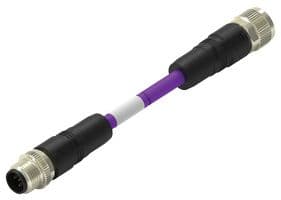 TAA755A5501-002 - TE CONNECTIVITY - TAA755A5501-002 - Sensor Cable, 5P, DeviceNet, M12 Plug, M12 Receptacle, 5 Positions, 1 m, 3.28 ft