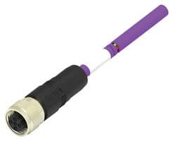 TAB62346501-002 - TE CONNECTIVITY - TAB62346501-002 - Sensor Cable, 2P, PROFIBUS, M12 Receptacle, Free End, 2 Positions, 1 m, 3.28 ft