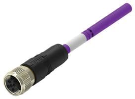 TAB62335501-002 - TE CONNECTIVITY - TAB62335501-002 - Sensor Cable, 2P, PROFIBUS, M12 Receptacle, Free End, 2 Positions, 1 m, 3.28 ft