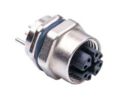 MSXS-08PFFP-SF7001 - AMPHENOL LTW - MSXS-08PFFP-SF7001 - Sensor Connector, M Series, M12, Female, 8 Positions, PCB Socket, Straight Panel Mount