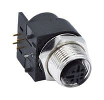 861-D04-213R004 - NORCOMP - 861-D04-213R004 - Sensor Connector, VULCON Series, M12, Female, 4 Positions, PCB Socket, Right Angle Panel Mount
